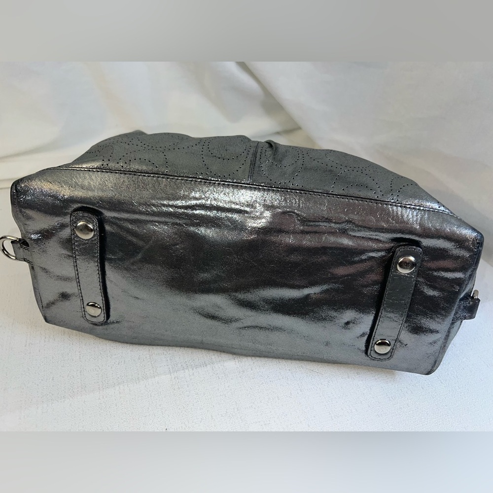 Coach Metallic Silver Leather Satchel Bag-see callouts - Picture 6 of 15
